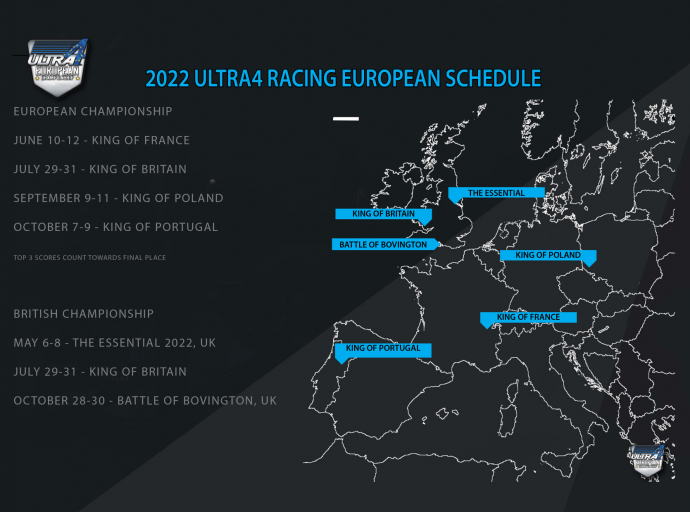Ultra 4 Europe - Calendrier 2022